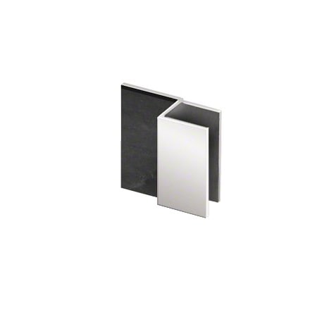 Polished Chrome Square Door Stop For 1/2-in Glass